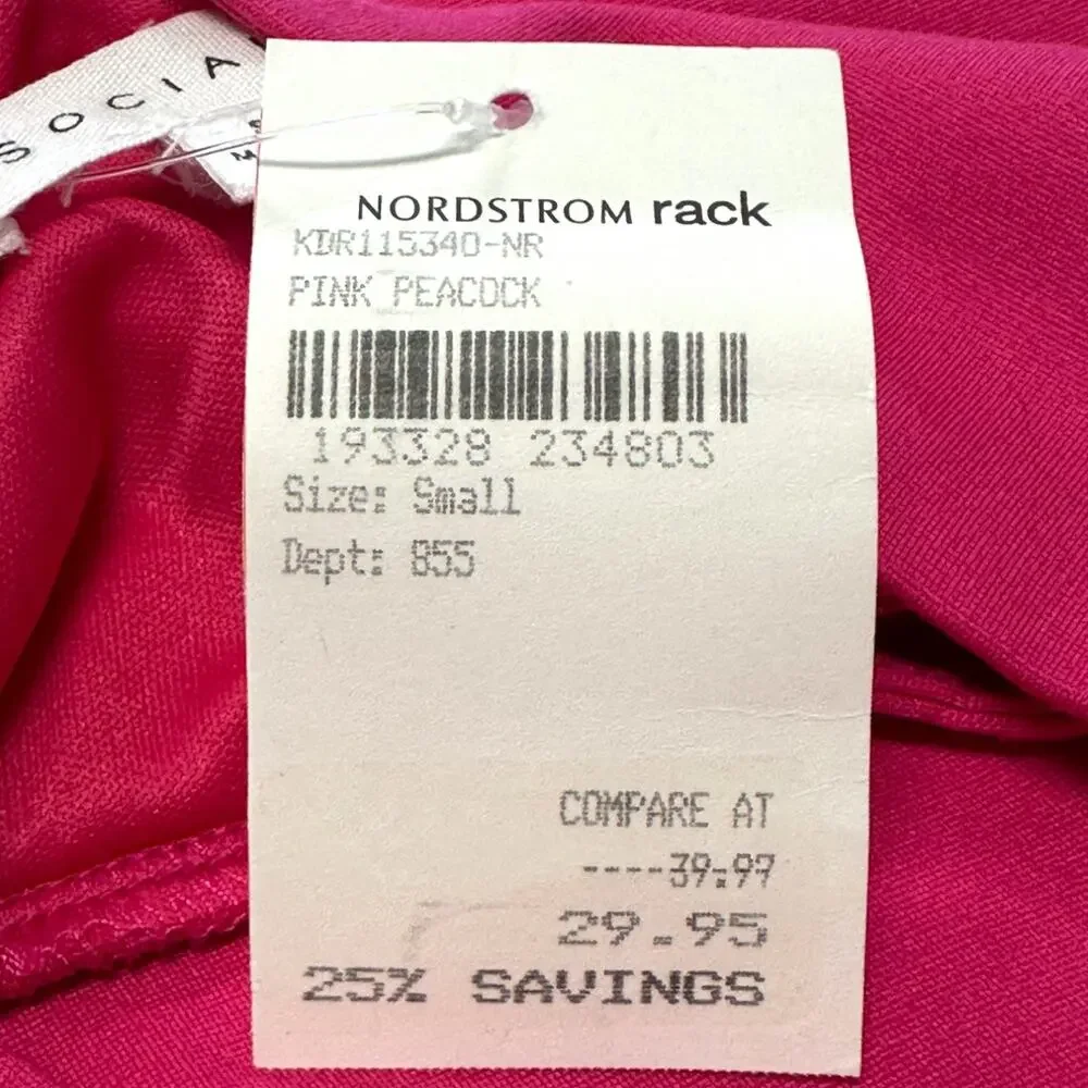 Socialite x Nordstrom | NWT | Small | Cutout Bodycon Mini Dress in Pink Peacock - Picture 9 of 9